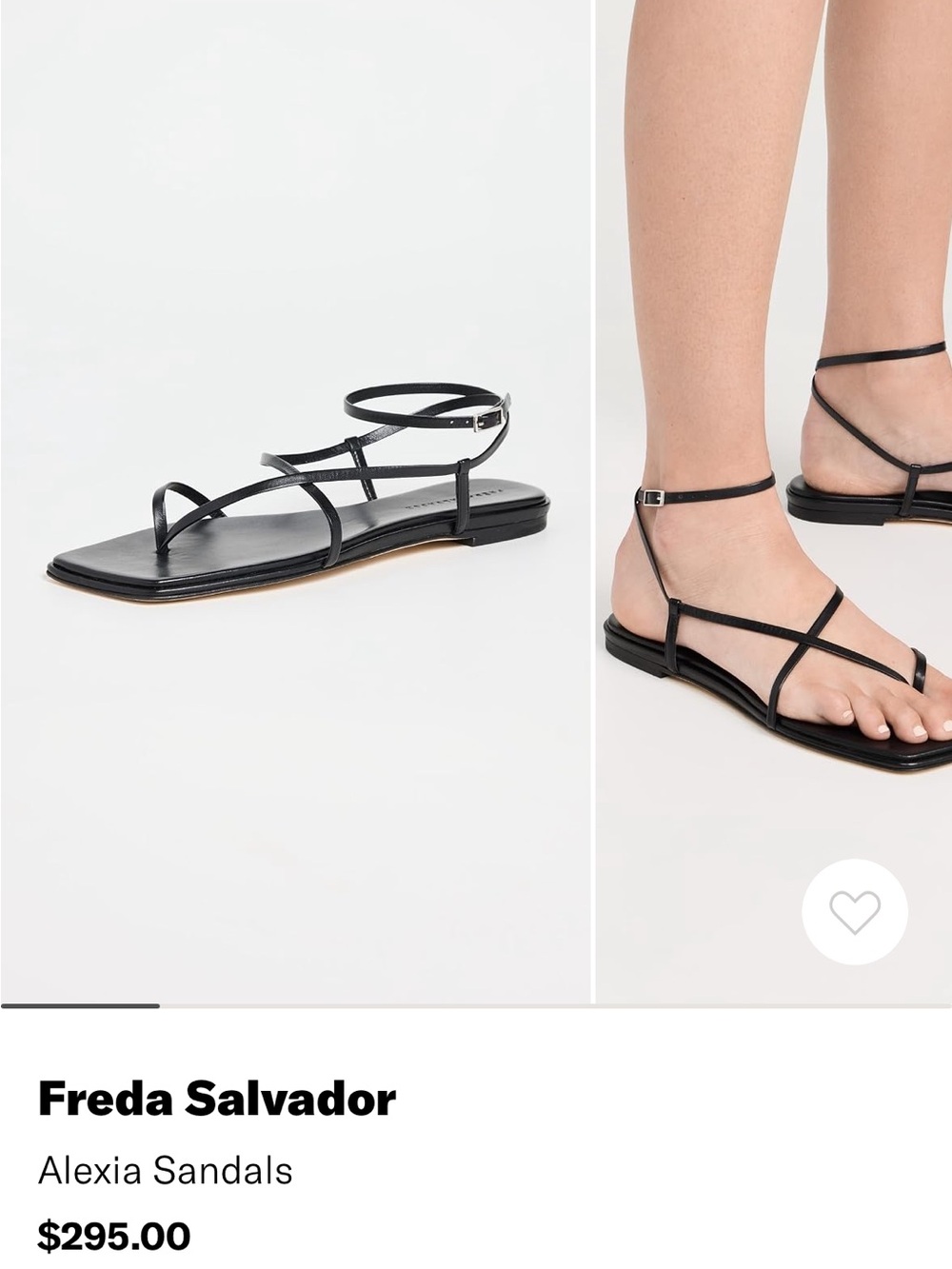 Freda Salvador Alexia Sandals in Black Calf NWT